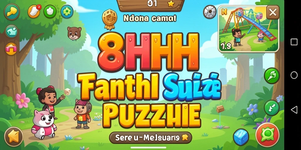 Tampilan gameplay seru dari 8HHH dengan teka-teki yang menantang.