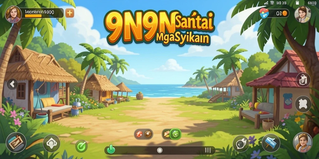 Tangkapan layar permainan 9N9N yang seru dan penuh warna.