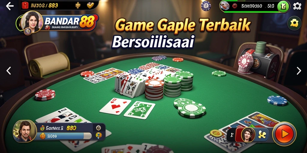 Tampilan seru gameplay Gaple di BANDAR88.
