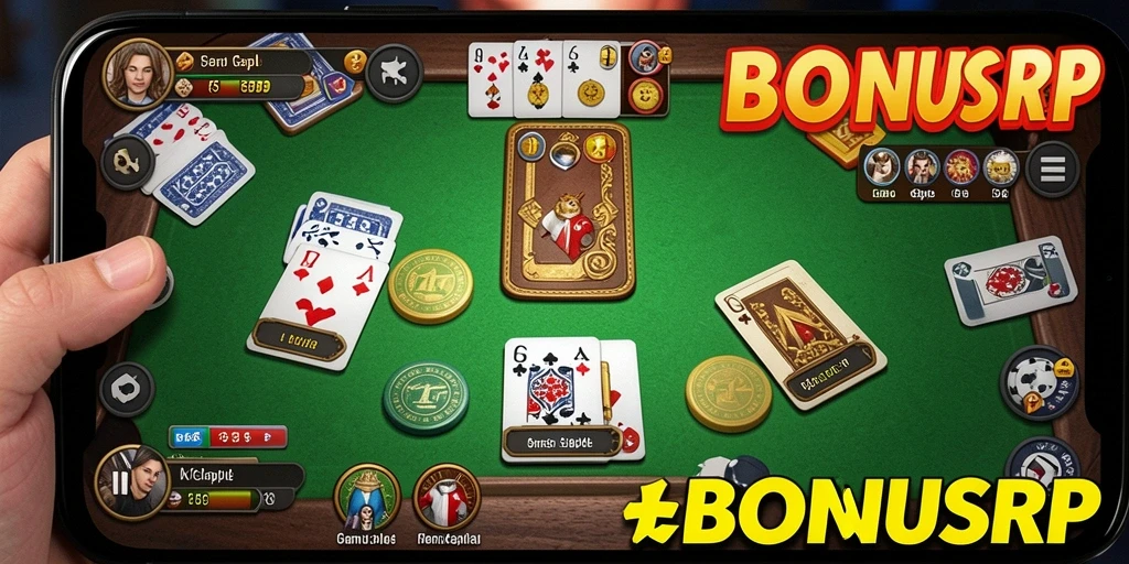 Tampilan screenshot utama <strong>BONUSRP</strong> saat bermain Gaple yang seru.
