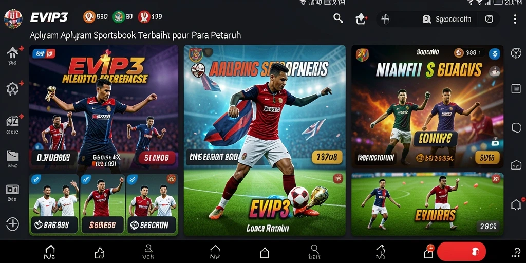 Tampilan gameplay EVIP3 yang sederhana dan intuitif dalam taruhan olahraga.