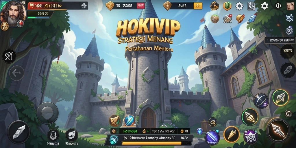 Tampilan gameplay seru HOKIVIP dengan strategi Tower Defense yang mendalam.