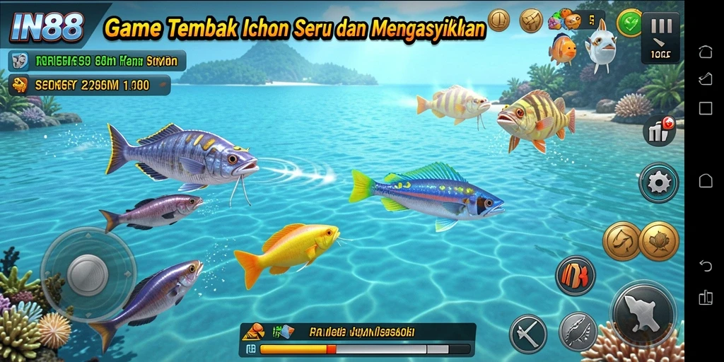 Tampilan gameplay IN88 yang penuh warna dan dinamis memikat pemain.