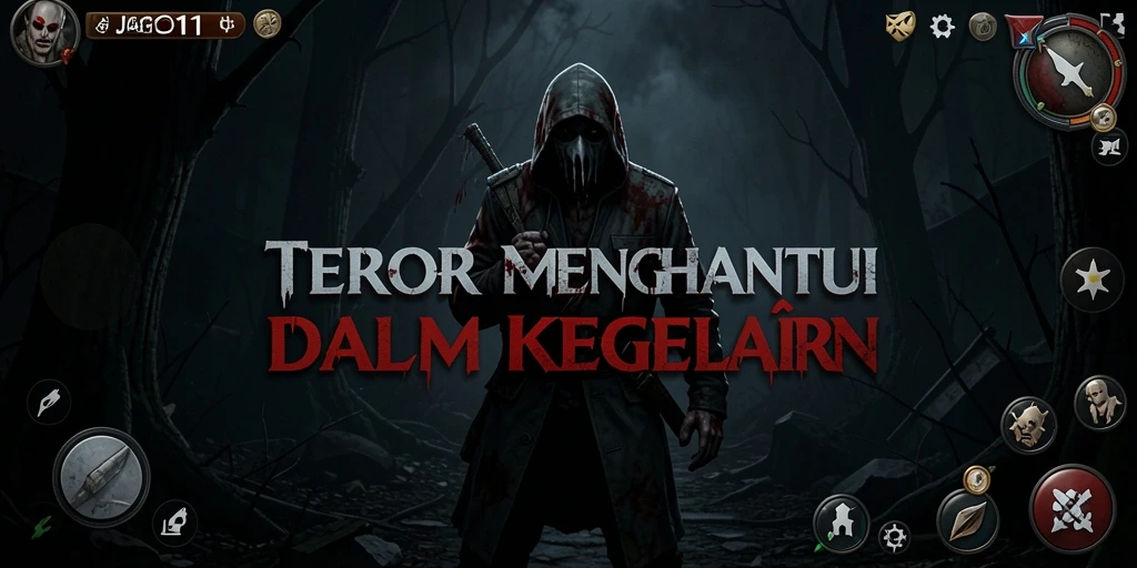 Menampilkan gameplay menegangkan di dunia kegelapan dengan makhluk menyeramkan.