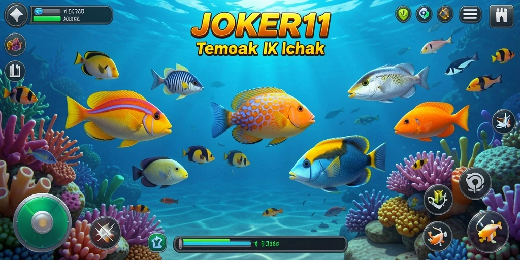 Tampilan gameplay JOKER11 yang penuh aksi menembak ikan.