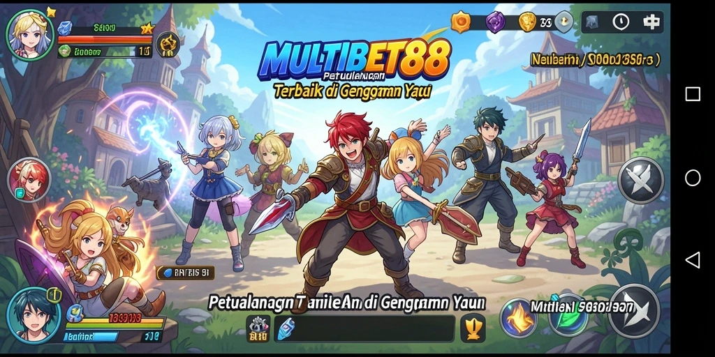 Tampilan gameplay MULTIBET88 yang seru dan penuh warna dalam dunia Anime.