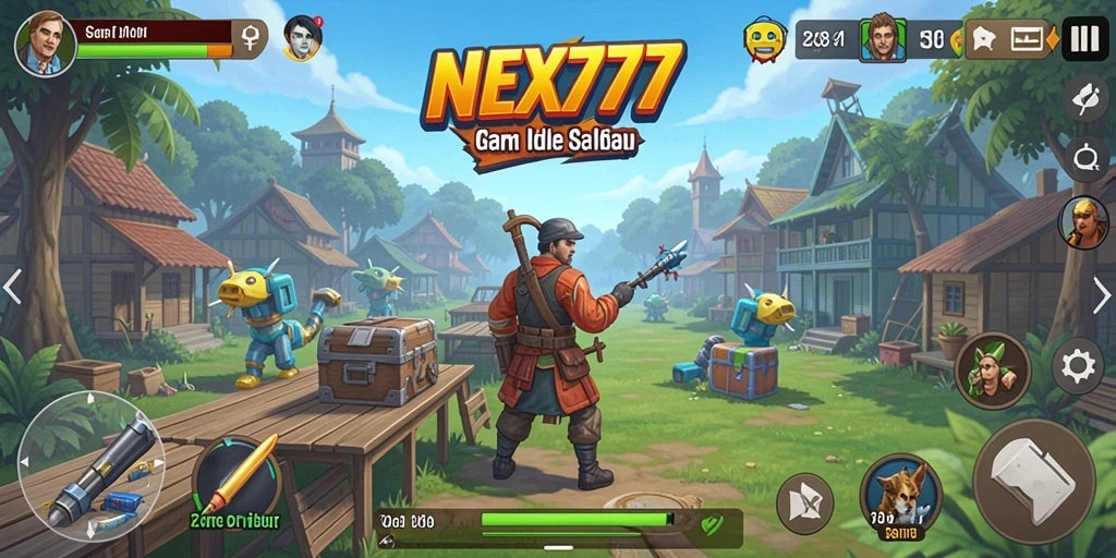 Tampilan gameplay NEX777 yang menarik dengan berbagai karakter Idle.