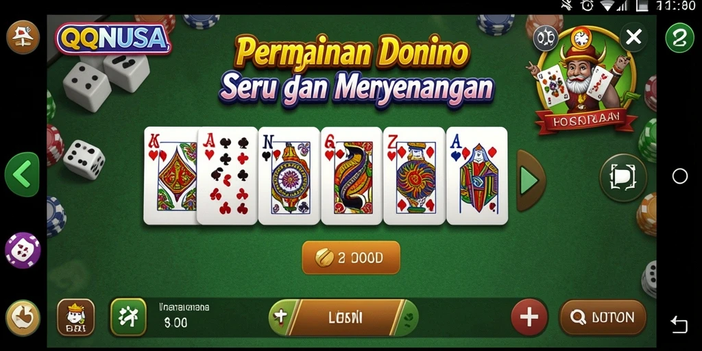 Screenshot gameplay menunjukkan keseruan permainan Domino QQNUSA.