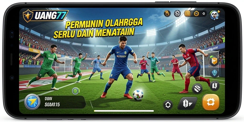 Tangkapan layar permainan <strong>UANG77</strong> menampilkan aksi seru dalam olahraga.